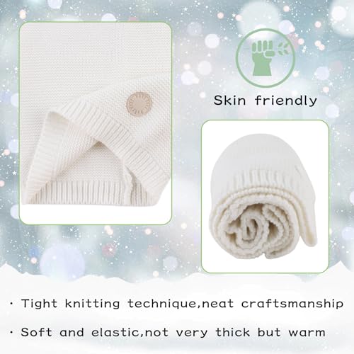 Peecabe Baby Boys Knitted Scarves Warm Toddler Girl Infinity Scarf Kids Soft Chunky Neck Warmer for Fall Winter (White) - Image 4