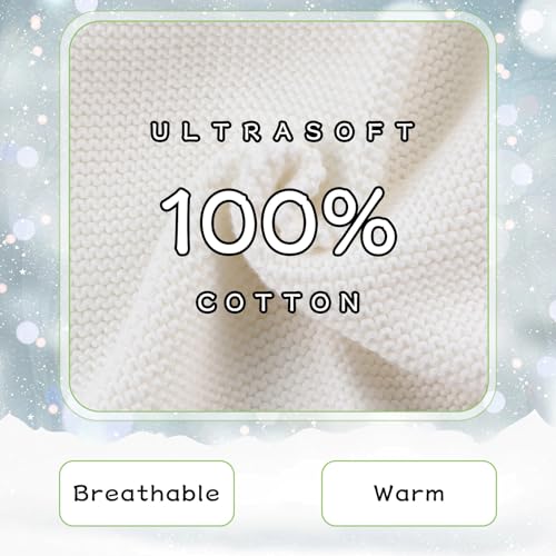 Peecabe Baby Boys Knitted Scarves Warm Toddler Girl Infinity Scarf Kids Soft Chunky Neck Warmer for Fall Winter (White) - Image 3