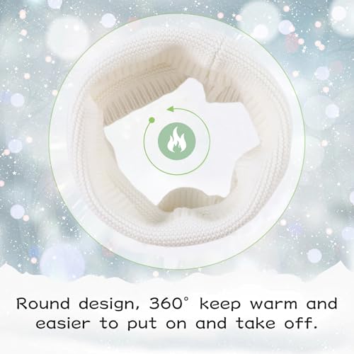 Peecabe Baby Boys Knitted Scarves Warm Toddler Girl Infinity Scarf Kids Soft Chunky Neck Warmer for Fall Winter (White) - Image 2