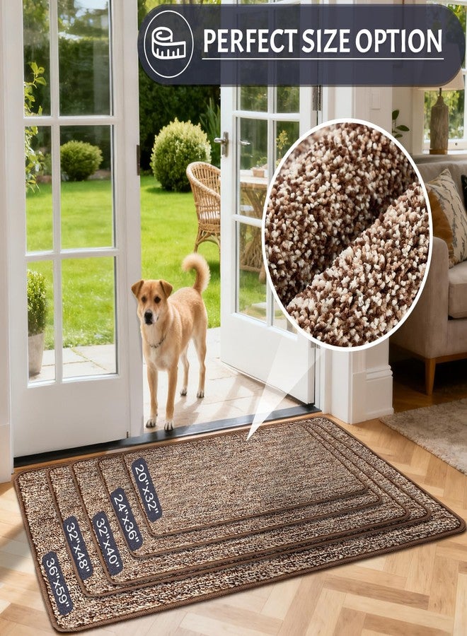REFETONE Indoor Doormat, Front Door Mat 20"x32" Absorbent Rubber Backing Non Slip Door Mats, Washable Low-Profile Inside Floor Mat Door Rugs for Entryway, Resist Dirt Mud Mat for Dogs, Coffee/Brown - Image 5