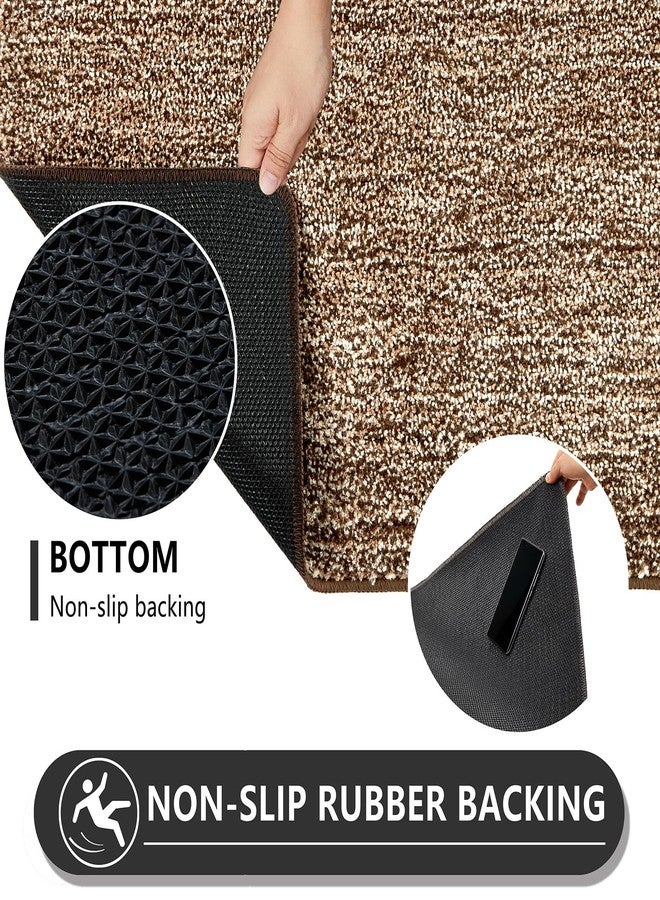 REFETONE Indoor Doormat, Front Door Mat 20"x32" Absorbent Rubber Backing Non Slip Door Mats, Washable Low-Profile Inside Floor Mat Door Rugs for Entryway, Resist Dirt Mud Mat for Dogs, Coffee/Brown - Image 4
