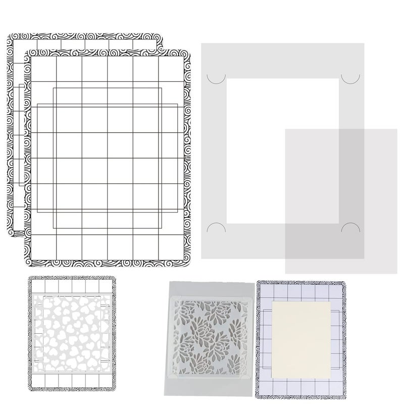 3PcsSet Stick and Stamp Mat and fixed Stamp Blending Template Multi Use Low Tack Mat for DIY Projects Paper Card Scrapbooking To Hold Project In Placeholding stencil in place while ink blending fixed