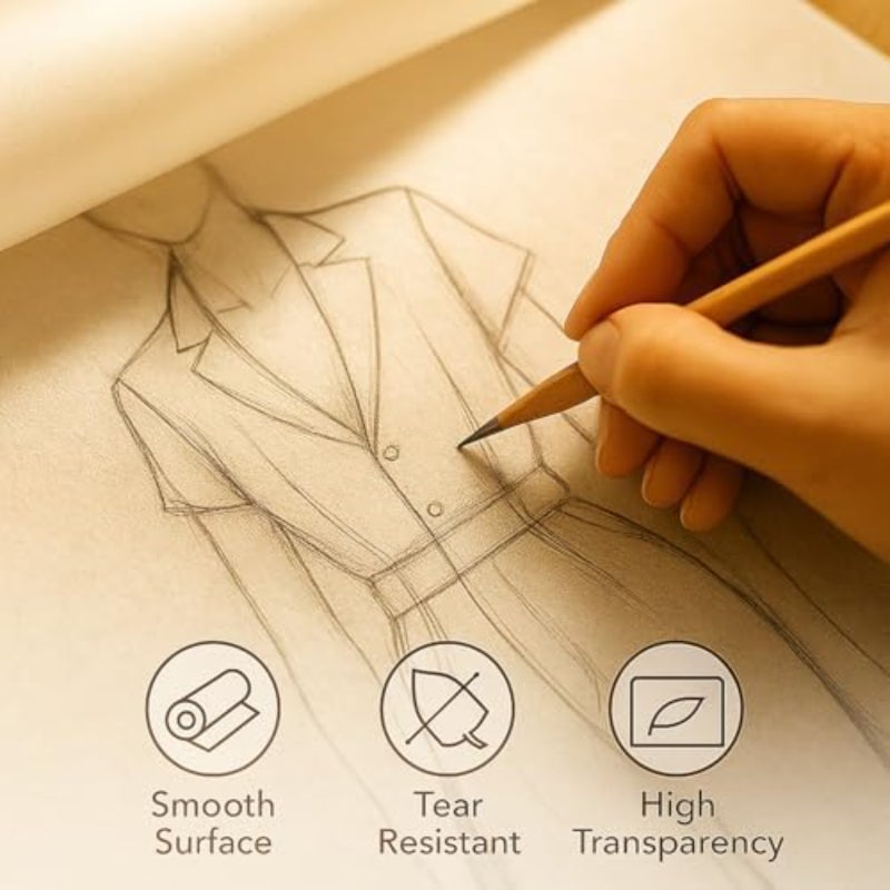 Long roll art drawing paper, professional pattern paper for sketching and architectural drawing  white - Image 2