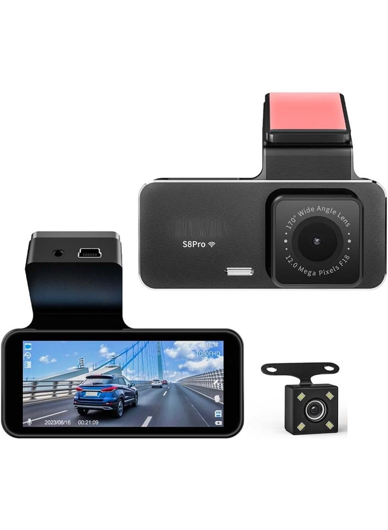 ELTRAZONE 2K + 1080P Dual Dash Cam | Front & Rear Car Camera with WiFi, Parking Mode, Night Vision, Loop Recording & G-Sensor | Supports 256GB Card, Wide-Angle Lens for Safe Driving - Image 1