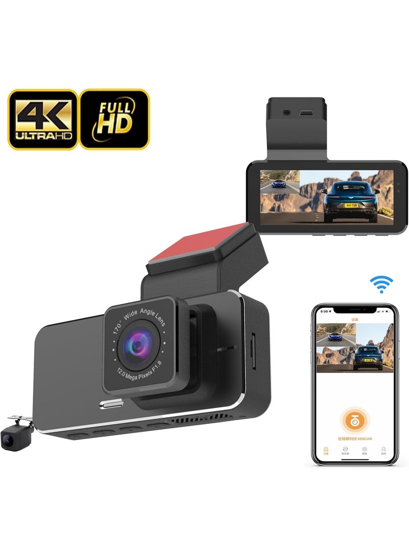ELTRAZONE 2K + 1080P Dual Dash Cam | Front & Rear Car Camera with WiFi, Parking Mode, Night Vision, Loop Recording & G-Sensor | Supports 256GB Card, Wide-Angle Lens for Safe Driving - Image 4
