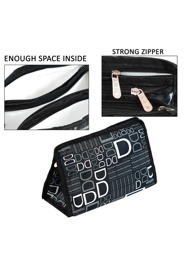 TULMAN Polyester Travel Cosmetic Pouch (Set of 3 Dojes Black) - Multipurpose Organizer for Makeup, Jewelry, Toiletries & Accessories Organizer Compact & Lightweight - Unisex for Men & Women - Image 4