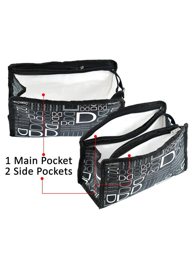 TULMAN Polyester Travel Cosmetic Pouch (Set of 3 Dojes Black) - Multipurpose Organizer for Makeup, Jewelry, Toiletries & Accessories Organizer Compact & Lightweight - Unisex for Men & Women - Image 3