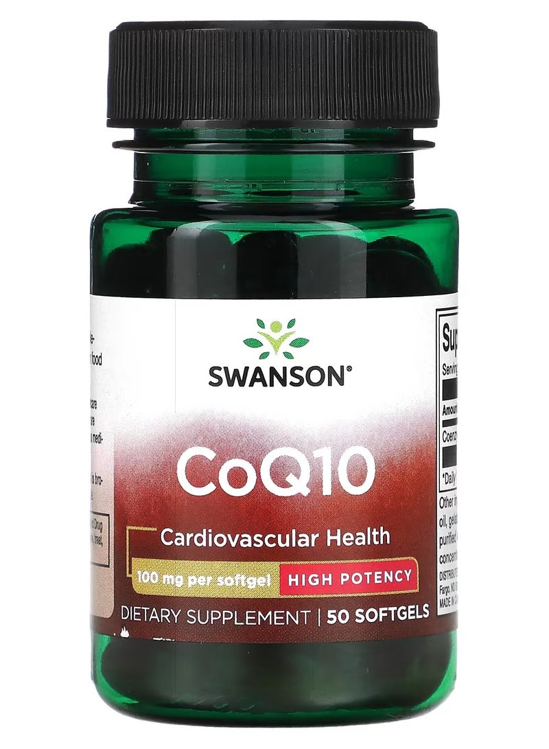 Swanson, CoQ10, High Potency, 100 mg, 50 Softgels