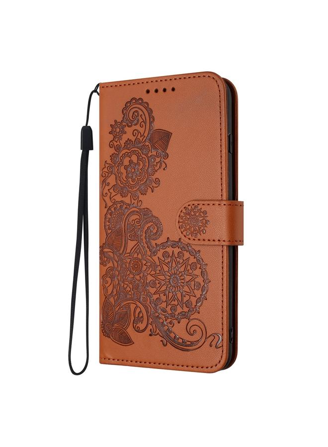 Zaboon Case For Infinix Zero 40 4G / Zero 40 5G Datura Flower Embossed Flip Leather Phone Case - Image 3