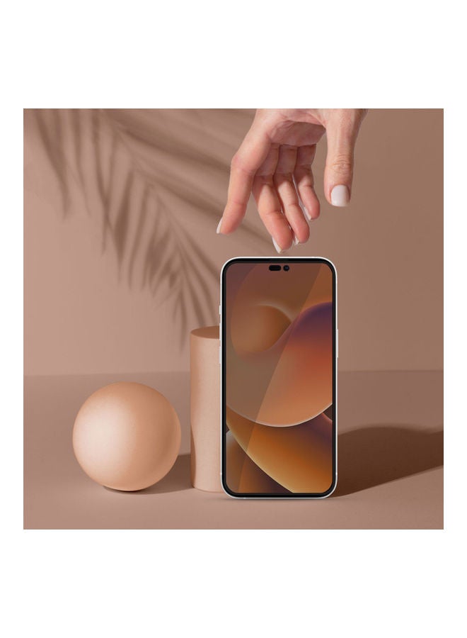 نيبمينينت زجاج مقوى لحماية الخصوصية ديفندر - آيفون 14 مقاس 6.1 بوصة مع أداة استخدام ذاتية التثبيت مرفقة، بتصميم ضد البكتيريا، بدرجة صلابة 9H، ومقاوم للكسر، طبقة مضادة لبصمات الأصابع. شفاف - Image 5