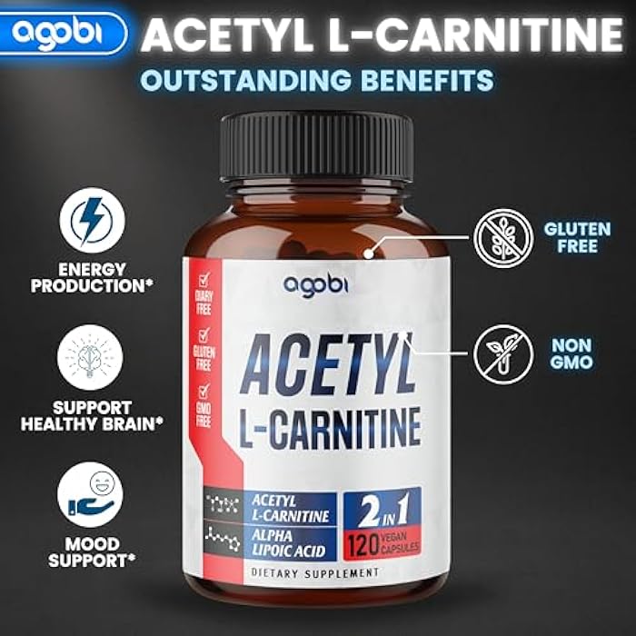 agobi مجمع أستيل L-كارنيتين وحمض ألفا ليبويك 1500 ملغ - مكمل لصحة الدماغ، الذاكرة، التركيز ودعم المزاج - 120 كبسولة نباتية لمدة شهرين - خالية من الغلوتين، غير معدلة وراثيًا - Image 3