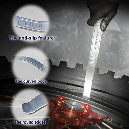 PIVOTRAX 15” Tire Mount | Demount Curved Iron Tire Lever | Wrench, Set of 2 Tire Spoons - Image 3