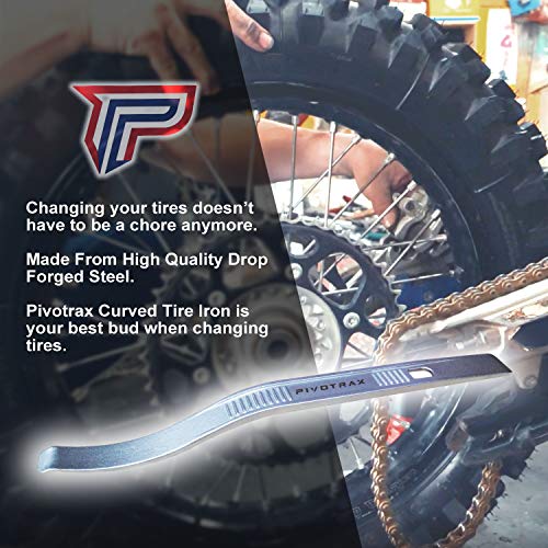 PIVOTRAX 15” Tire Mount | Demount Curved Iron Tire Lever | Wrench, Set of 2 Tire Spoons - Image 2