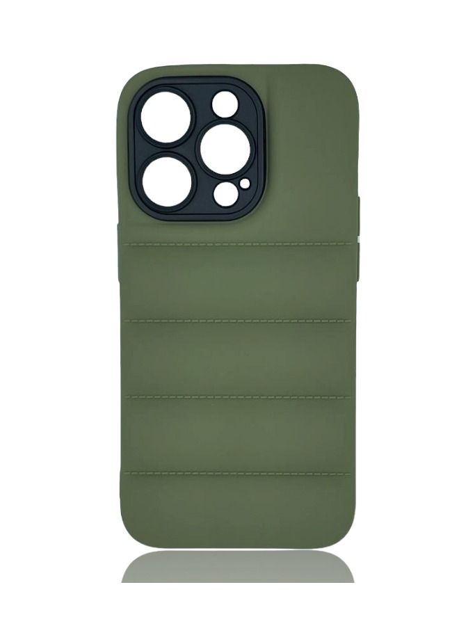 VR CREATIVE Green Puffer Jacket Case (Matte) for Apple Iphone 13 Pro Max - Image 1