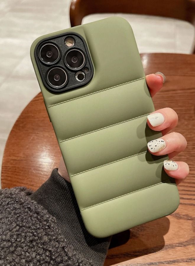 VR CREATIVE Green Puffer Jacket Case (Matte) for Apple Iphone 13 Pro Max - Image 2