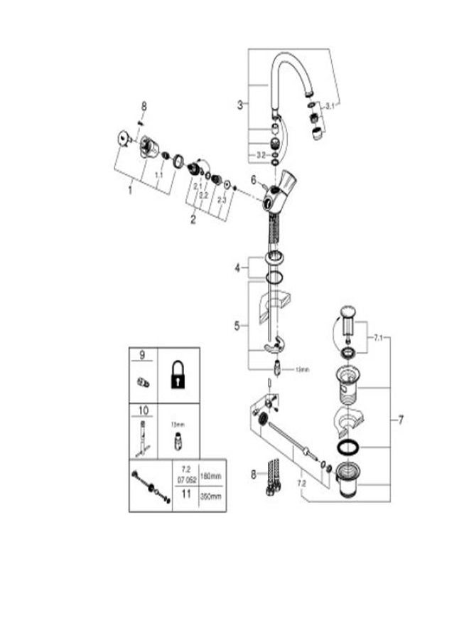 Grohe - COSTA ONE-HOLE BASIN MIXER1/2 21375 - Image 1