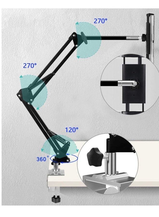 Adjustable Multi-Angle Foldable Aluminum Alloy Holder for Tablets and Mobile Phones - Lazy Bracket for Bedside and Desktop Use. - Image 3