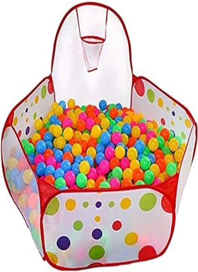 SKEIDO - SKEIDO Eco-Friendly Ocean Ball Tent Foldable Play Pool for Children Baby's Indoor Toy House Cute Kid's Toy Pool Printed Tent (Red) - Image 1