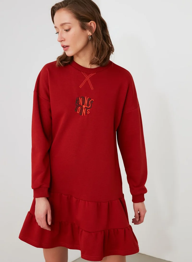 trendyol Embroidered Knitted Dress