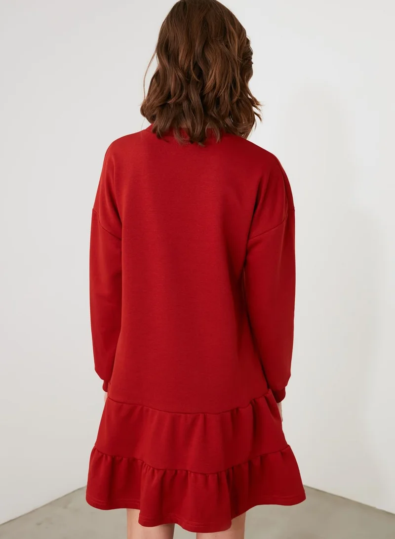 trendyol Embroidered Knitted Dress