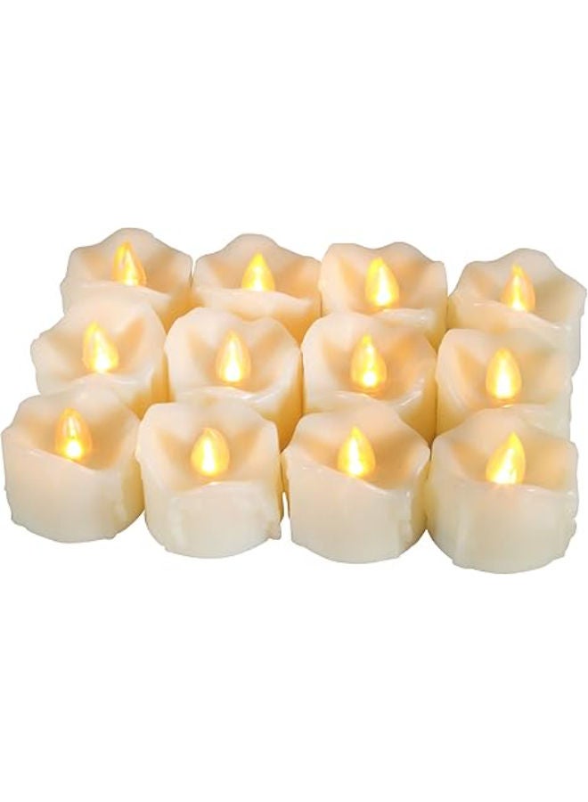 12 pieces - Flameless Dripping Wax LED Candles Battery Operated with Timer - Image 1