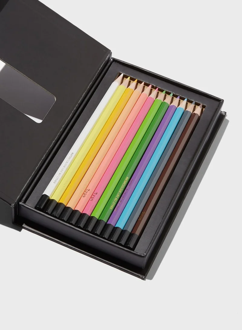Typo Set Of 12 Watercolour Pencils