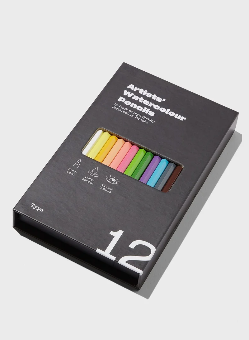 Typo Set Of 12 Watercolour Pencils