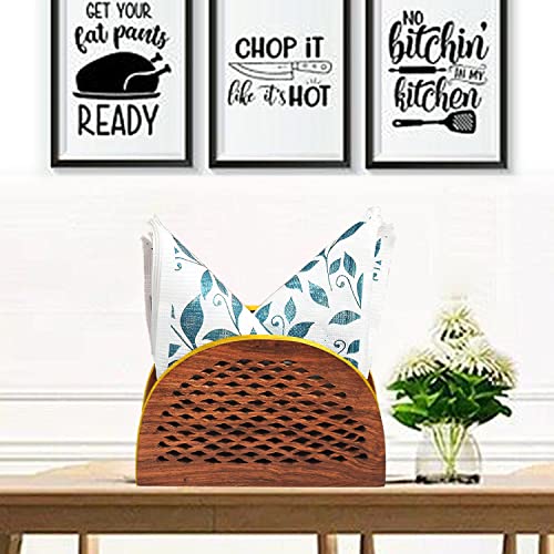 CRAFTCASTLE Wood & Brass Tissue Paper Napkin Holder Stand for Dining Table Tissue Paper Holder for Table(15 X 10X 5) cm. - Image 1