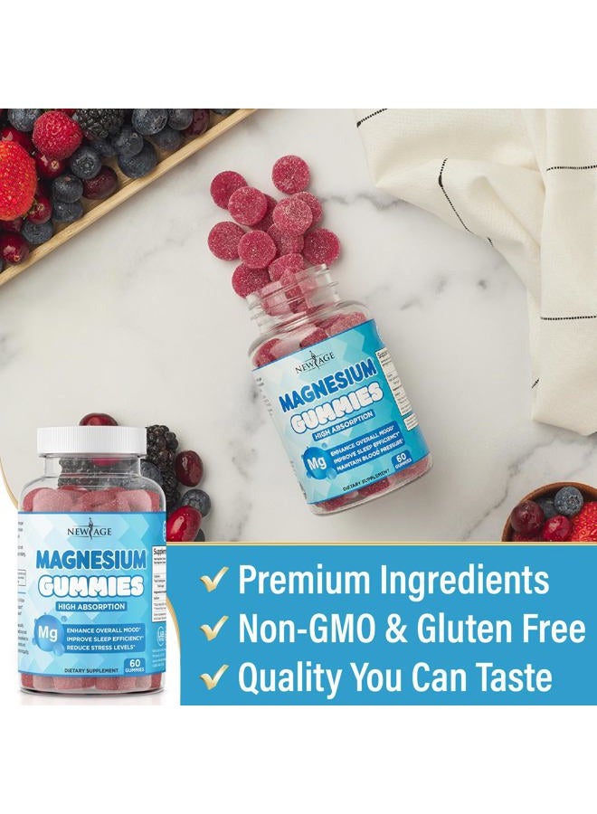 New Age Magnesium Gummies - Calming Anti-Stress Gummies, Magnesium Supplement for Adults and Kids, Vegan, Gelatin-Free, Gluten-Free, Non-GMO, Delicious Natural Raspberry Flavor- 120 Count - by New Age - Image 5