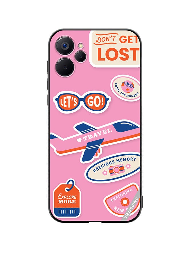 VR CREATIVE Protective Case Cover For Realme 9i 5G Travel Sticker Design Multicolour - Image 1