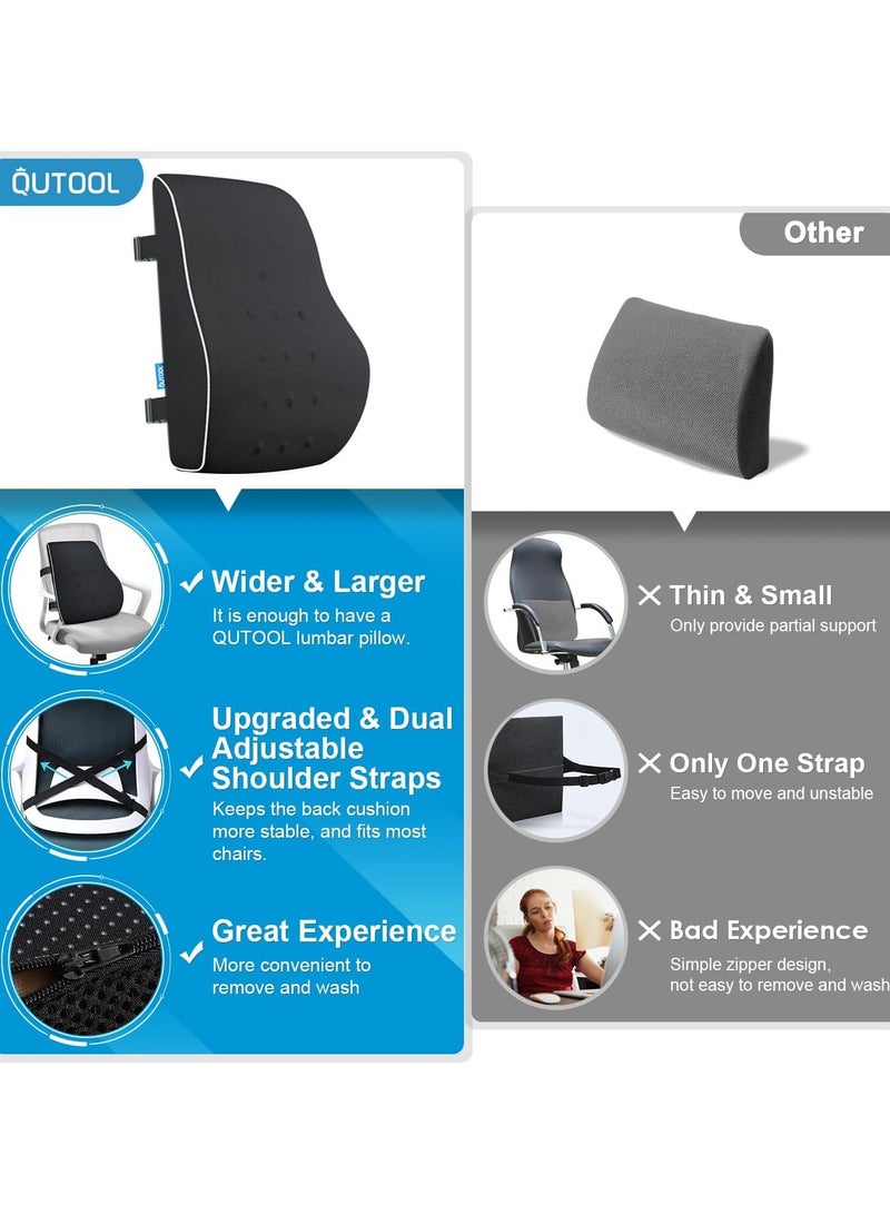 INFLUX Lumbar Support Pillow for Office Chair Memory Foam Back Cushion for Back Pain Relief Improve Posture Large Back Pillow for Car, Computer Chair, Recliner Breathable Mesh Cover Double Adjustable Straps - Image 4