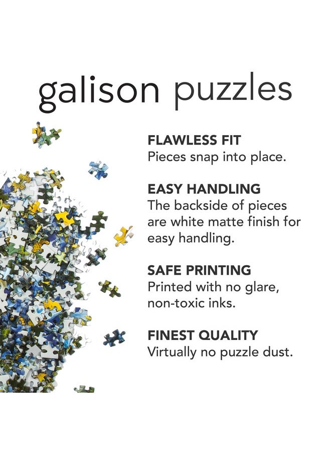 Galison Galison Season's Reading - 500 Piece Foil Jigsaw Puzzle Featuring Beautiful Artwork of A Cozy Christmas Bookshop Scene with Gold Foil Accents  - Image 4