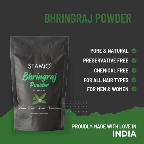 STAMIO Hair Care 5 Products Combo 1250 Gm (1.25 Kg) - Amla Reetha Shikakai Bhringraj Hibiscus Powder for Pack, Wash, Mask, Shampoo, Dandruff, Cleanser | Natural Seedless Powders Kit | In Pouch 250gm X 5 - Image 5