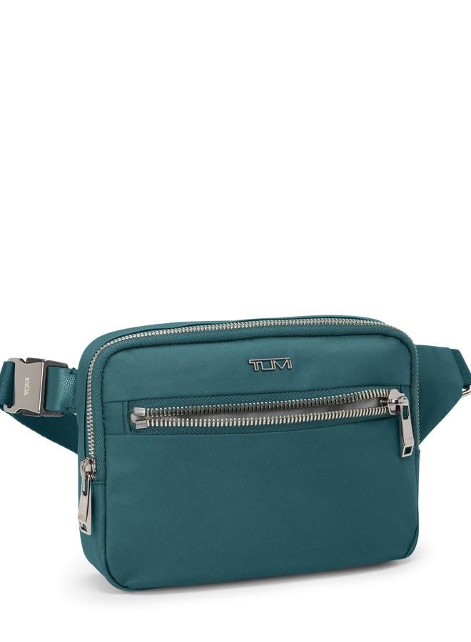Tumi Voyageur Sedona Crossbody Sling Bag - Nylon Crossbody Purse for Business & Travel - Stylish Women's Crossbody Bag - Black & Gold - Image 3