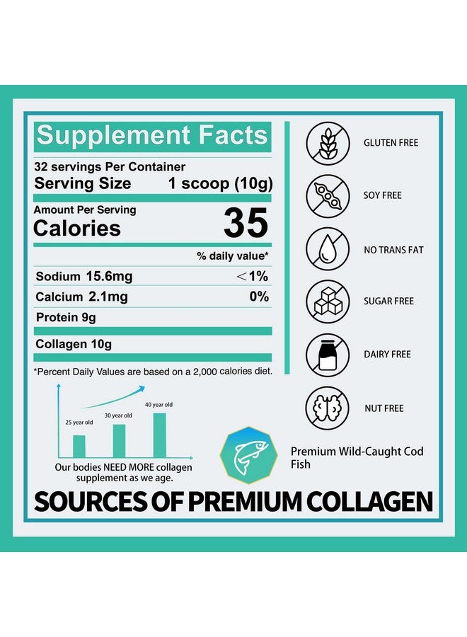 Zammex Zammex Marine Collagen Peptides Powder Unflavored, Wild-Caught Fish Collagen Powder, Supports Healthy Skin, Hair, Joints, Type 1 & 3 Collagen Supplement for Women - Easy to Mix. (32 Servings)  - Image 3