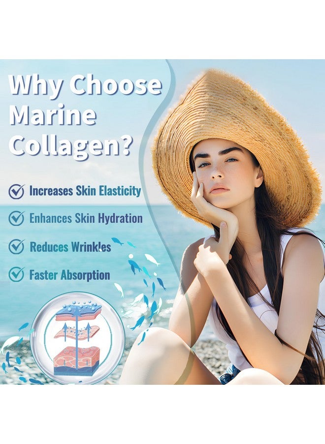 Zammex Zammex Marine Collagen Peptides Powder Unflavored, Wild-Caught Fish Collagen Powder, Supports Healthy Skin, Hair, Joints, Type 1 & 3 Collagen Supplement for Women - Easy to Mix. (32 Servings)  - Image 5
