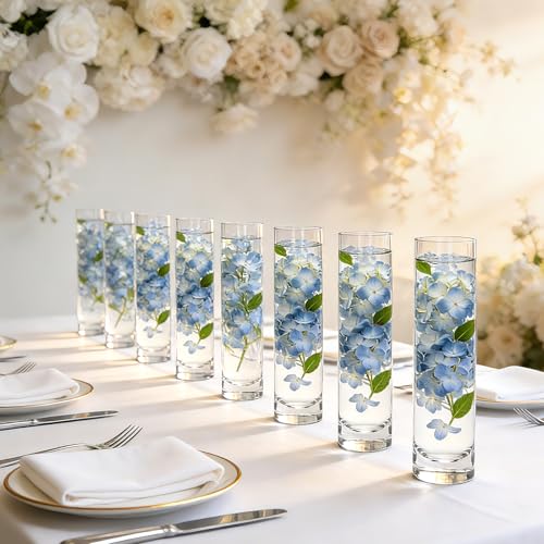Brajttt 7.48 inch Tall Vases for Flowers,12PCS Glass Cylinder Vase, Single Rose Bud Vase for Event Decor,Bud Vases in Bulk for Wedding Centerpieces,Home Aesthetic Desk Decor, Party Decorations - Image 5