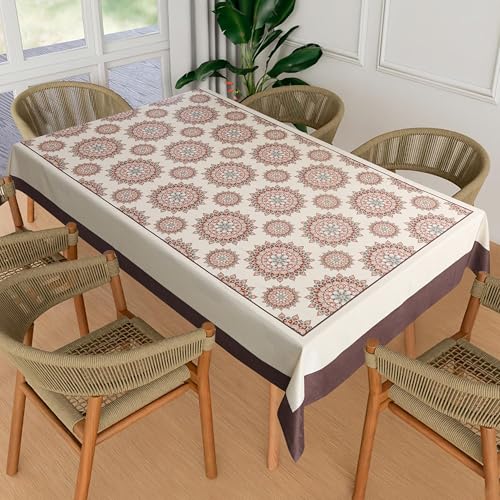 Homerz Premium 8-10 Seater Dining Table Cover, Size 60 x 108 inch Exact, Waterproof and Easy to Clean (Jhoomar) - Image 1