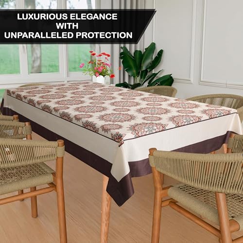 Homerz Premium 8-10 Seater Dining Table Cover, Size 60 x 108 inch Exact, Waterproof and Easy to Clean (Jhoomar) - Image 3