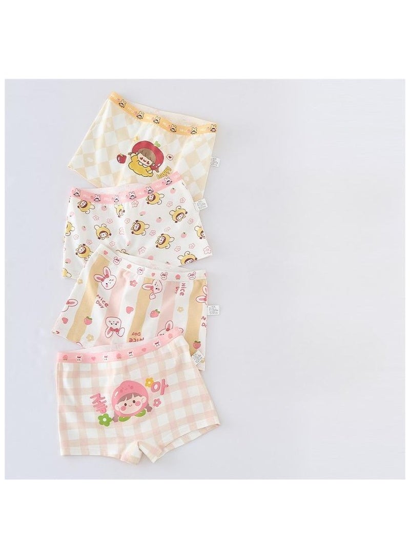 Fashionable Little Girl Cute Style Printed Four Boxer Briefs Suitable For Ages 3-10  - Image 1