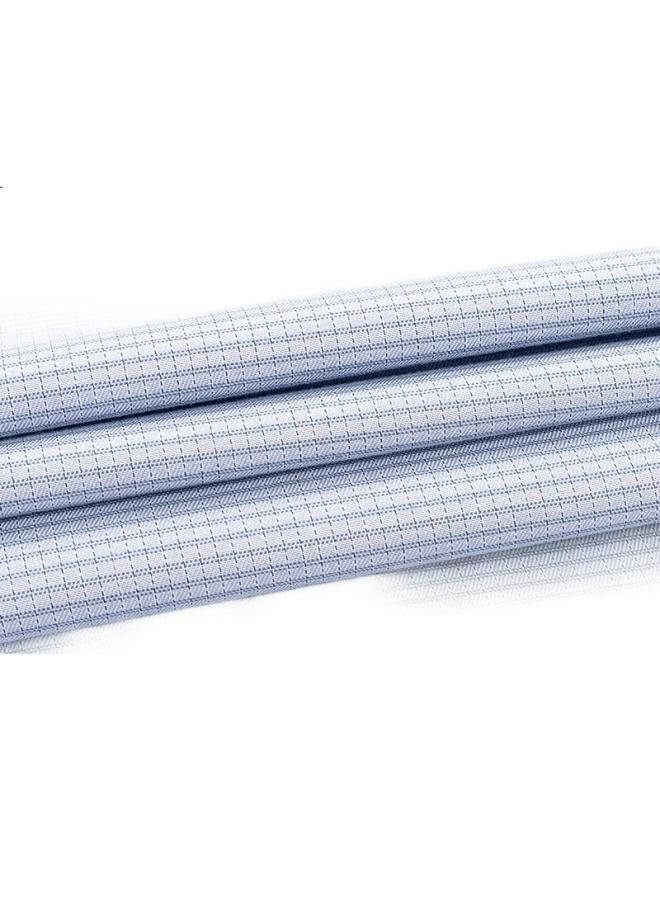 Firs Men'S Long Sleeve Non-Iron Cotton Striped Shirt Spring And Autumn Business Formal Wear All Cotton Grey And White Checkered 44 - Image 2