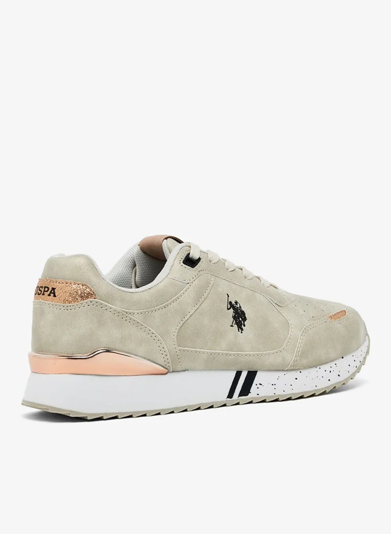U.S. Polo Assn. BEIGE Women Low Top Comfort Sneakers for Women | Best Price UAE