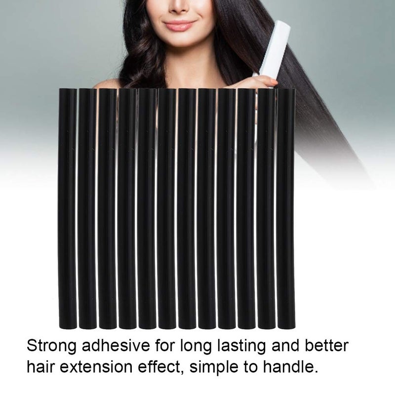 Standing Stick for Wigs, 12 Piece Sticks for Standard Glue, Hot Glue Stick, Professional Extension Sticks, Wig (Black) - Image 3