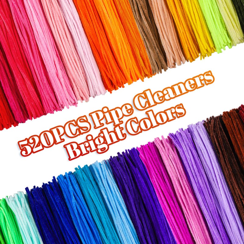 Caydo 520 Pieces Pipe Cleaners 40 Assorted Colored Chenille Stems for Art and Crafts, Pipe Cleaner Crafts for DIY Art and Craft Projects Creative Gift Party Valentine's Day Decorations - Image 2