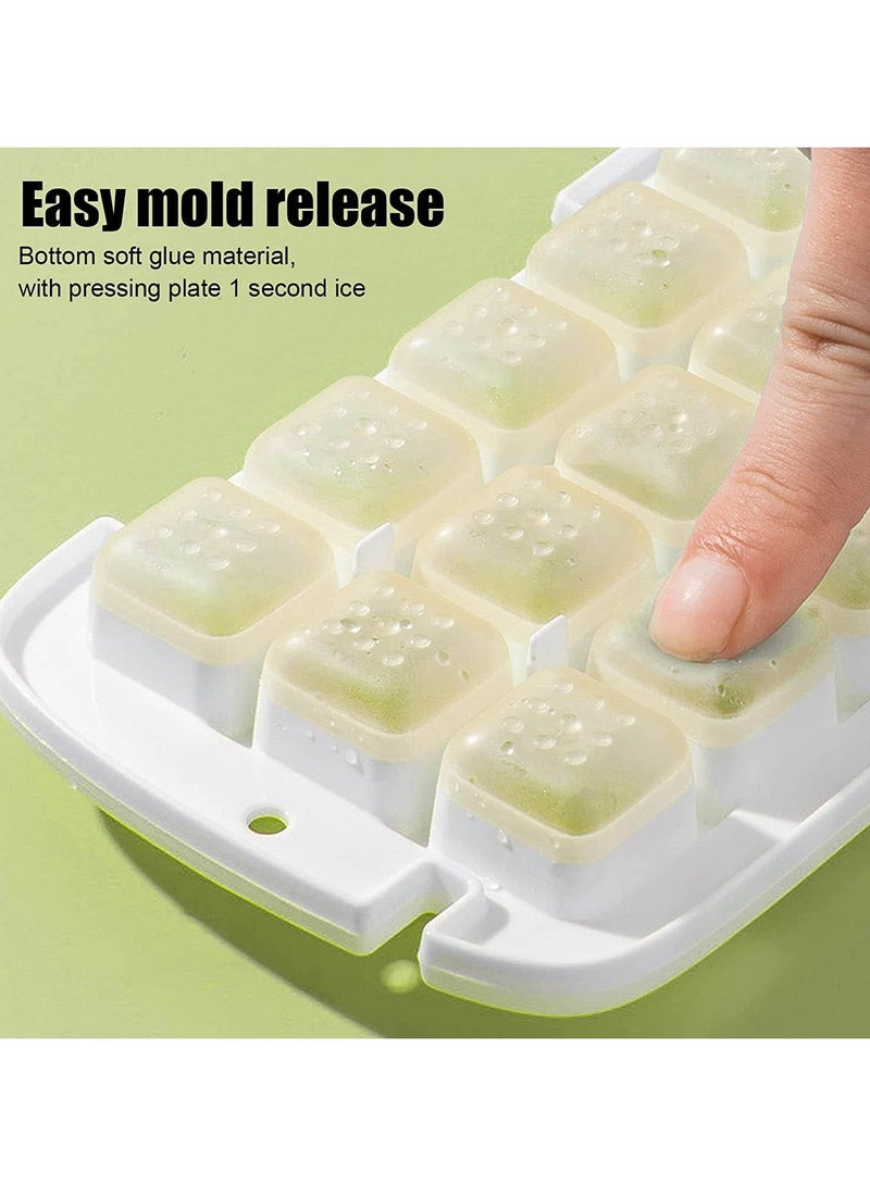 FEND Pressing Ice Lattice Mold Ice Cube Tray with Lid and Bin Ice Trays for Freezer with ice scoop storage space Blue  - Image 2