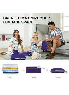 Gonex Compression Packing Cubes 3 Pieces 4 Pieces Expandable Storage Travel Luggage Bags Organizers 4 Pieces Purple Xl L M S  - Image 2
