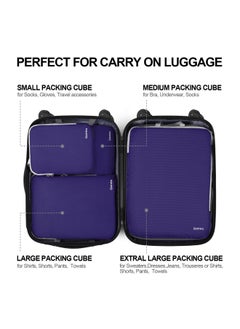 Gonex Compression Packing Cubes 3 Pieces 4 Pieces Expandable Storage Travel Luggage Bags Organizers 4 Pieces Purple Xl L M S  - Image 5