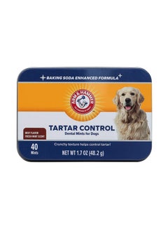آرم آند هامر حلوى النعناع لتنظيف الأسنان من الجير من Arm & Hammer for Pets للكلاب | حلوى النعناع لتنظيف الأسنان من الجير تساعد على تقليل تراكم البلاك والجير دون الحاجة إلى تنظيف الأسنان بالفرشاة | بنكهة لحم البقر، 40 قطعة  - Image 1
