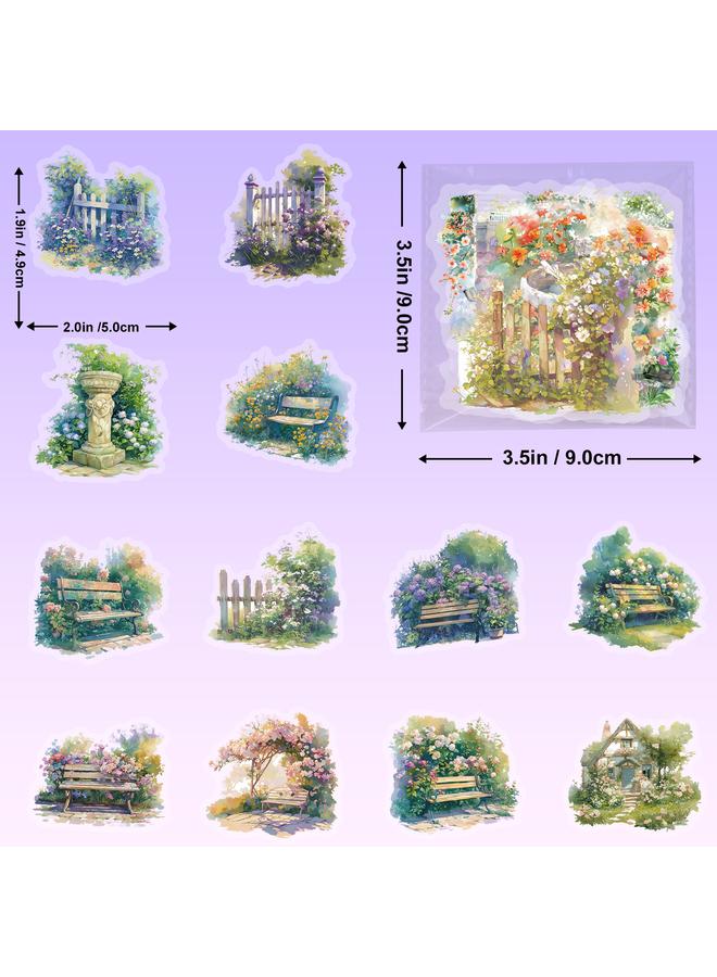 Bluejw 50 New Flower House Theme PET Stickers Student Hand Account DIY Material Cup Decoration Stickers - Image 1