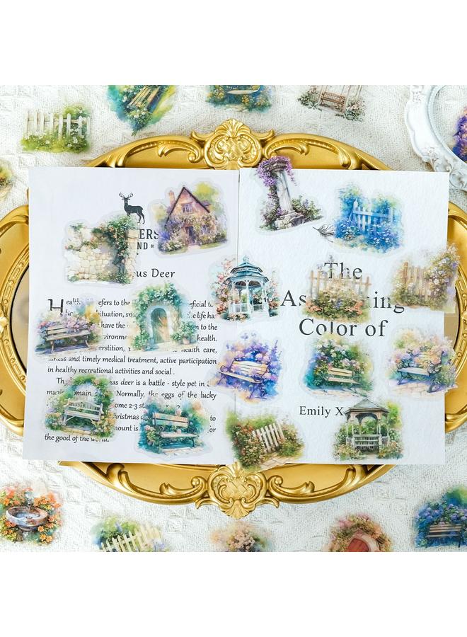 Bluejw 50 New Flower House Theme PET Stickers Student Hand Account DIY Material Cup Decoration Stickers - Image 3